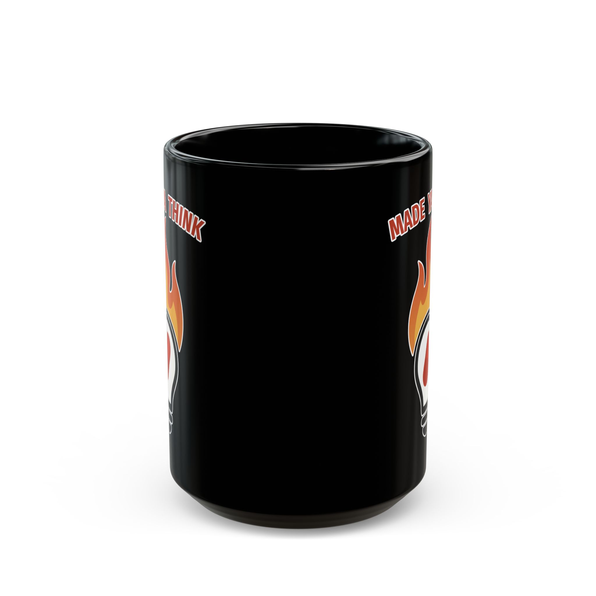 Black Mug: Made Ya Think Logo (15oz) - Image 2